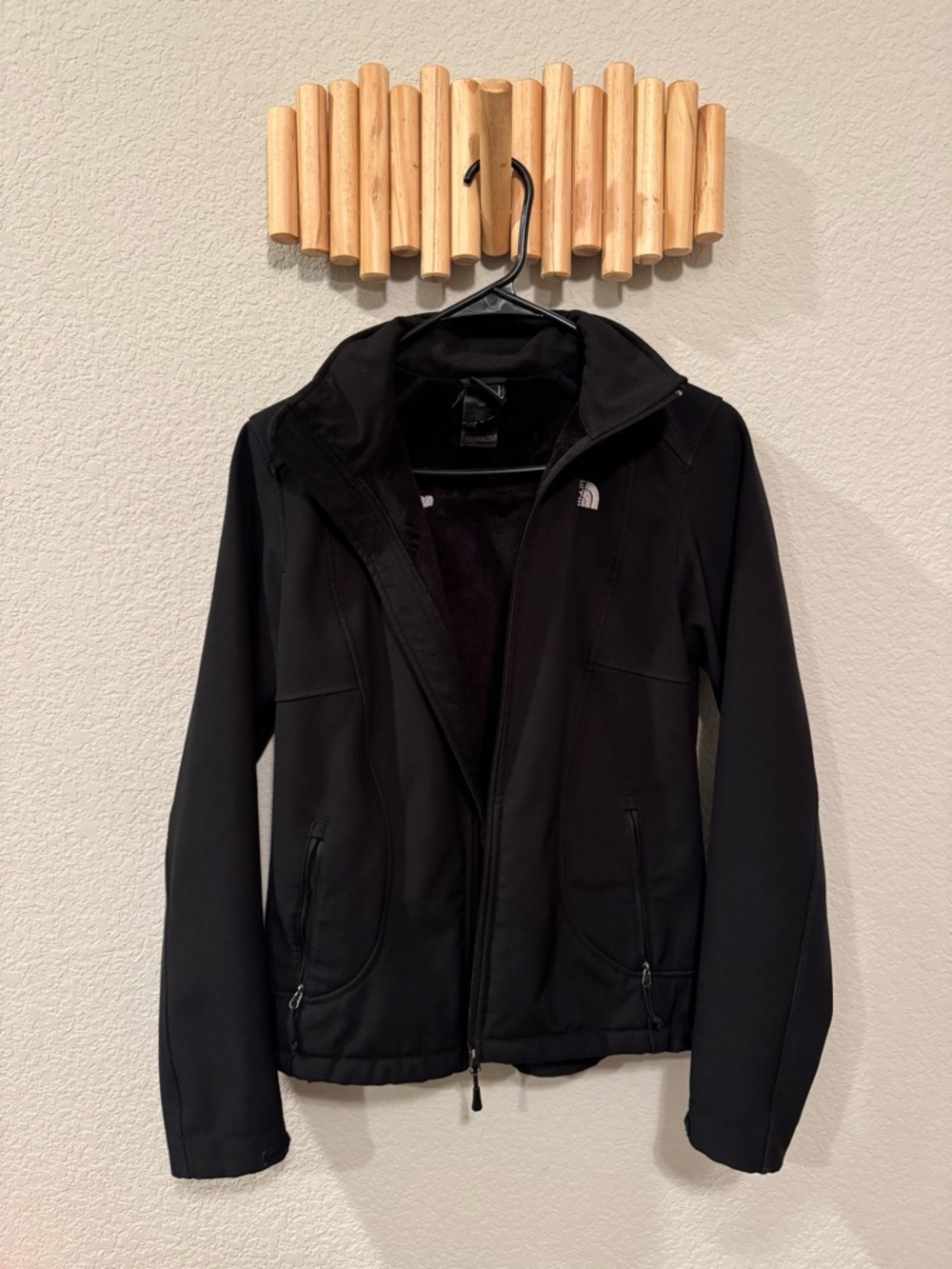 The North Face Black Fleece Jacket with Logo Tag